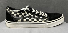 Vans Old Skool Shoes Youth 6.5 Checkerboard Black White Lace Up Skater Hip Hop