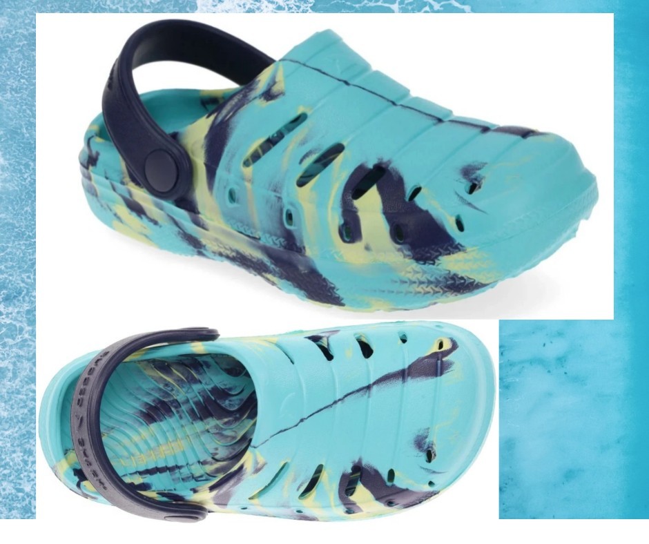 Rugged Shark Big Kid Size 6 Eva Lined Slip-On Medium Width Blue Clogs NEW