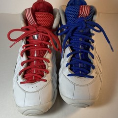 Nike Little Posite One DJ4024-001 Sneakers White/Red/Blue, Size 4Y