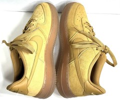 Nike Air Force 1 Low Top Wheat Brown Suede Sneakers Size 7Y US(BQ5485-700) NEW!