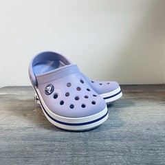 Crocs Crocband Classic Clogs Purple Lavender Slip On Comfort Shoes Youth Size 9