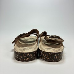 Wonder Nation Brown Comfort Slip On Double Buckle Footbed Sandals Kid’s Size 12