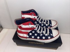 Converse Junior Size 4 Sneakers Red White Blue Chuck Taylor Flag USA