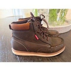 Levis Kids Brown High Top Moc Toe Boots Size 3 Synthetic Leather 548939F17-09B1