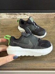 Nike Crater Impact Unisex Kids Sneaker Black Gray Green Mesh Elastic Slip US 7C
