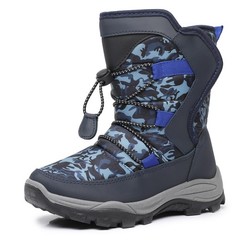 Youth Kids Cold Weather Winter Snow Boots (8 Toddler, Navy)