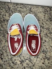 Vans Classic Blue Maroon And Yellow Shoes Size 4.5 Juniors Pre Owned