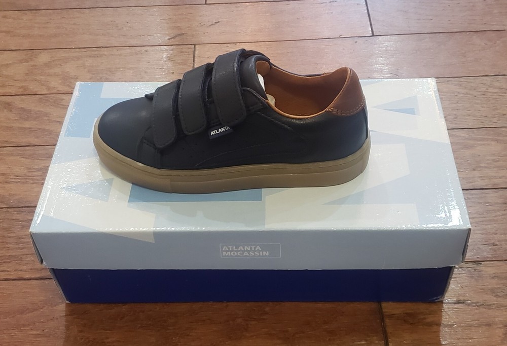 Atlanta Mocassin Miguel Sneaker Dark Blue Smooth Leather, 3 Straps, Kids Size 29