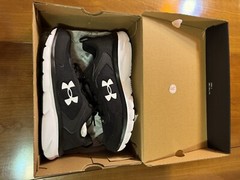 Under Armour Youth Assert 9 BGS Black White Shoes Size 6Y
