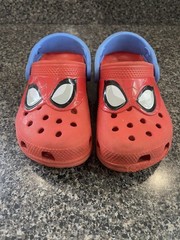 Crocs Marvel All Terrain Shoes Kids Size 10 Spiderman Clog Slip On Red Blue