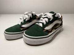 Vans Old Skool Low Top Suede Sneakers Green/Camo/White Kids US 11.5