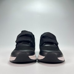 Athletic Works Black White Mesh Jogger Hook & Loop Strap Sneakers Kids Size 3