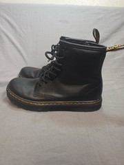 Doc Martens Zavala J Leather Combat Boots Black Kids Size 3 Youth Boot Dr.