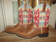 Ariat Lonestar Western Square Toe Boots Youth Size 5.5 Serape 10042595