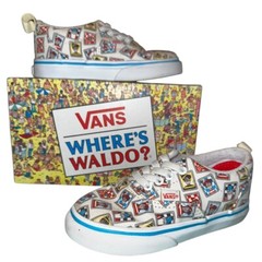 Where’s Waldo X Vans Collab Postage Stamp Kids Size 9.0T Shoes