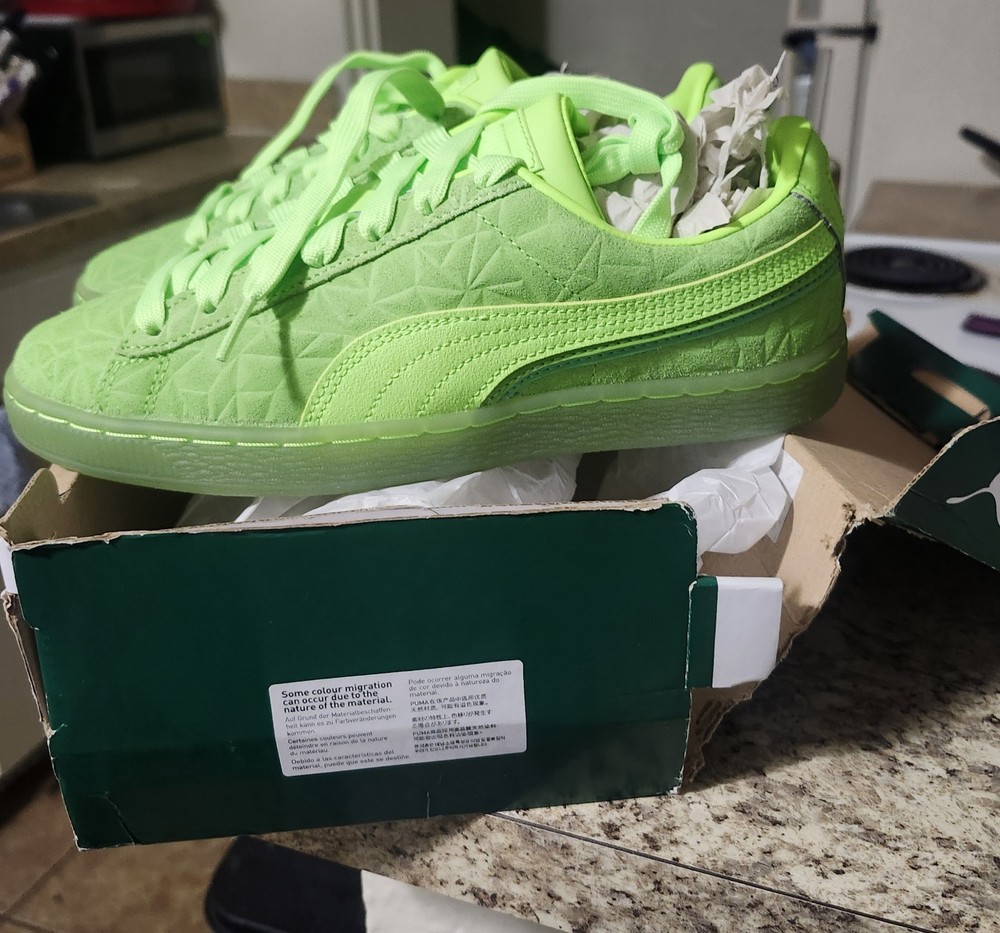 PUMA Suede Triplex Mono JR Green Sneaker Unisex Kids 5.5C 384377 02