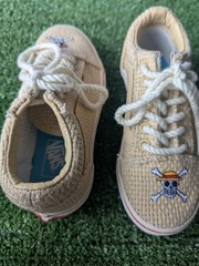Vans x One Piece Collection OLD SKOOL Straw Hat Crew kids Size 11.5y Burlap Rope