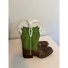 Ariat Kids size 13 Western leather boots brown green