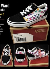 Vans MY Ward (Party Check) Kids Size 3 Multi Color Checkerboard NEW