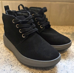 Lands‘ End Kids Comfort Chukka Boots Black/Gray Lace-Up Ankle US 11