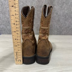 Roper Monterey Aztec Western Boots Little Kids Size 11 Brown Leather Cowboy