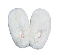 NWT GYMBOREE Kids Fluffy White Slippers Children’s Size 12 Soft Fabric Cute