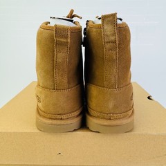 UGG K Neumel High Chestnut Chukka Lace Up Boot Sheepskin Youth Girl’s Size 6