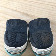 Crocs Sandals Child 4-5 Clog Slingback Blue Round Toe Perforated Casual Comfort