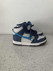 Nike Kid’s Dunk High Shoes – Light Bone / Diffused Blue / White / Blue Lightning