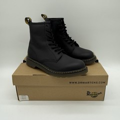 Dr. Air Wair Marten’s Black Leather Combat Boots Lace-Up Side Zip Size 7 US New!