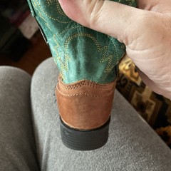 Old West Boots Brown And Turquoise 1905 Youth Size #1e