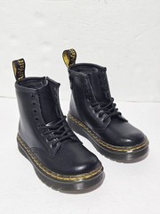 Dr Martens Doc Kids Size 9 Leather Black Airwair Boots AW004