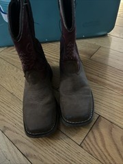 Durango Kid’s Lil‘ Rodeo Briar Brown & Brick Red Western Boot DBT0222TS Size 1M