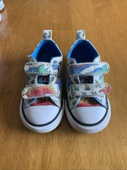 Converse All Star Dinoverse Kids Dinosaur Canvas Sneakers Size US 6 Very Good