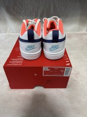 Nike Court Borough Low 2 GS White Dark Purple Copa Sneakers 5Y Unisex Kids