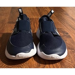 Nike Flex Runner 3 Midnight Navy White Slip On Kids Shoes Size 4.5Y