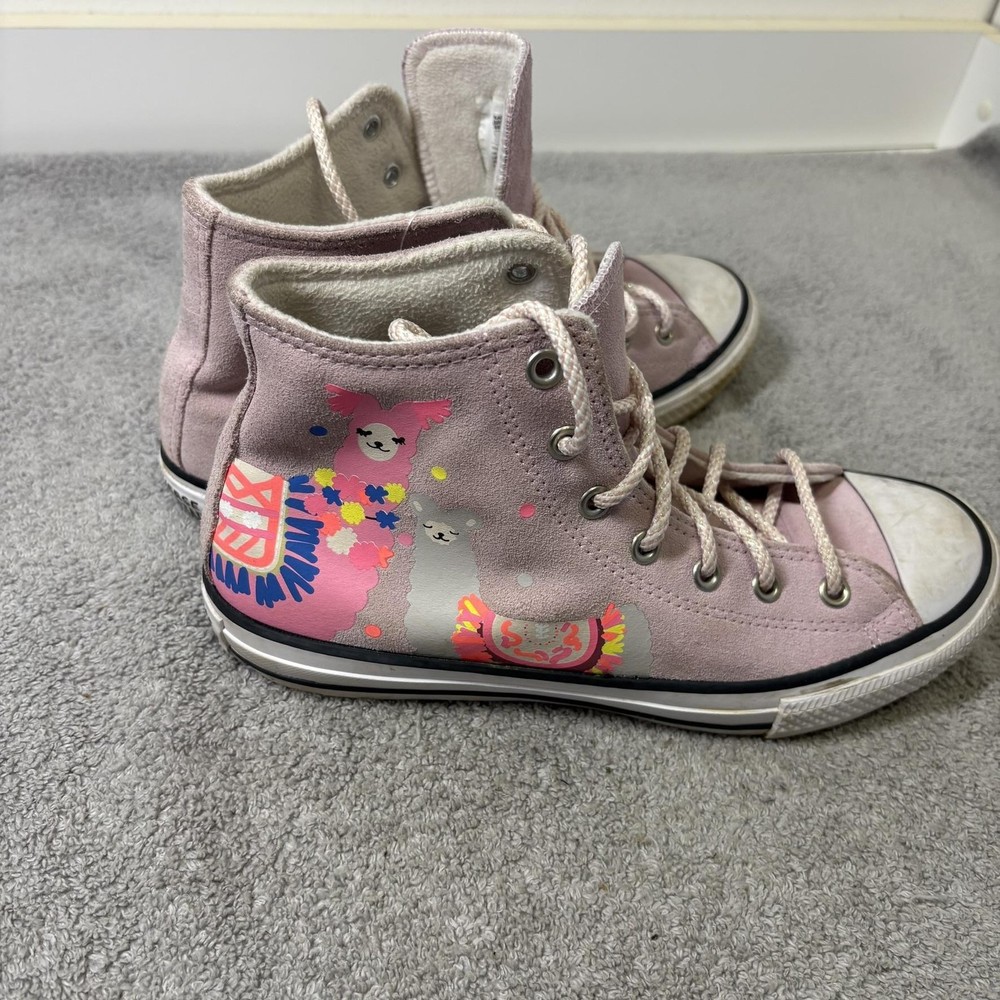 Converse Chuck Taylor All Star Shoes Juniors Size 5 Pink Llama High Top Sneakers