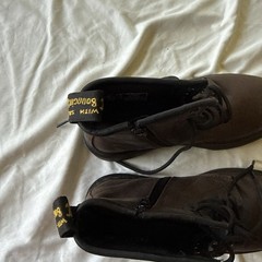 Size US 3 Dr Doc Martens Delaney Kids Boots Leather Uppers side zipper brown