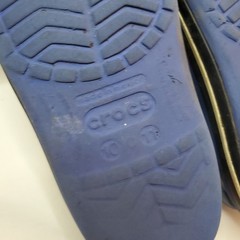 Crocs Crocband Clogs Kids Navy Blue Striped Slip-On Heel Straps Comfort C 10 11