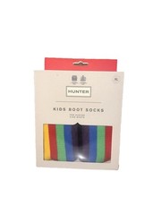 HUNTER KIDS K RAINBOW STRIPE BOOT SOCK *SET OF 3 Pairs* NEW XL US size: 4-6