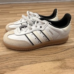 adidas Samba Kids White Black Gum Sneakers 8.5K Leather Suede Low Top