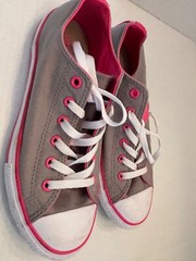 Converse Chuck Taylor All Star Sneakers Junior 5 Gray Pink Double Tongue 640578F