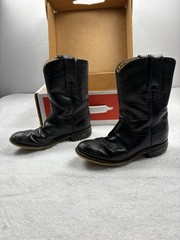 *Vintage* 80s 90s Justin Cowboy Boots Youth Boys Girls 11 B Black