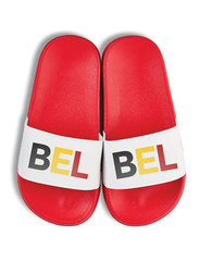Kids „BEL“ Belgium Sports Football Sandals Flip Flops Print Boy and Girl