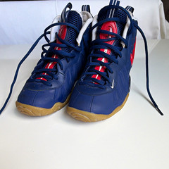Nike Air Foamposite One GS 5Y Blue/Red High Top Sneaker 644792-405
