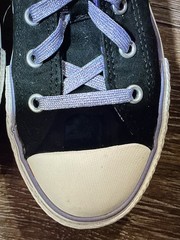 Converse All Star Chuck Taylor 617674F Black & Purple Stars Double Tongue