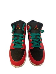 Big Kid’s Jordan 1 Mid SE Black/Fire Red-White-Malachite (DQ8418 006)