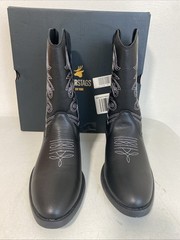 Open Box Deer Stags Ranch Boots Kids Size 5 Black Western Cowboy