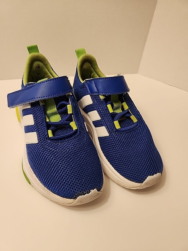 adidas Kids‘ Unisex 11 1/2 Racer Shoes Royal Blue/Cloud White/Lucid Lime 11.5K