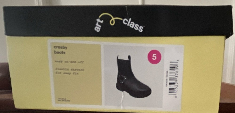 Art Class Crosby Black Ankle Bootie Boot Kids US 5 Zip Buckle Studs